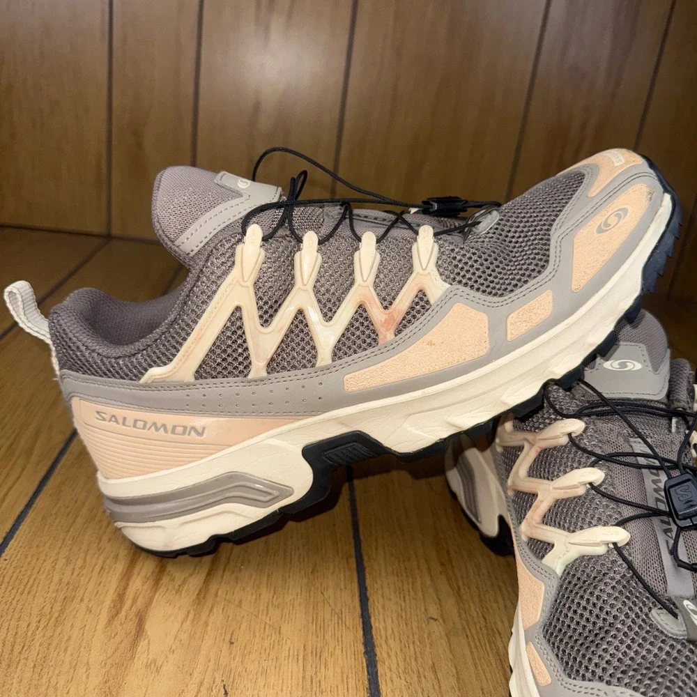 Salomon‎ ACS+ OG Athletic Trail Running Shoes Beige Gray US W13 M12 Quick Lace